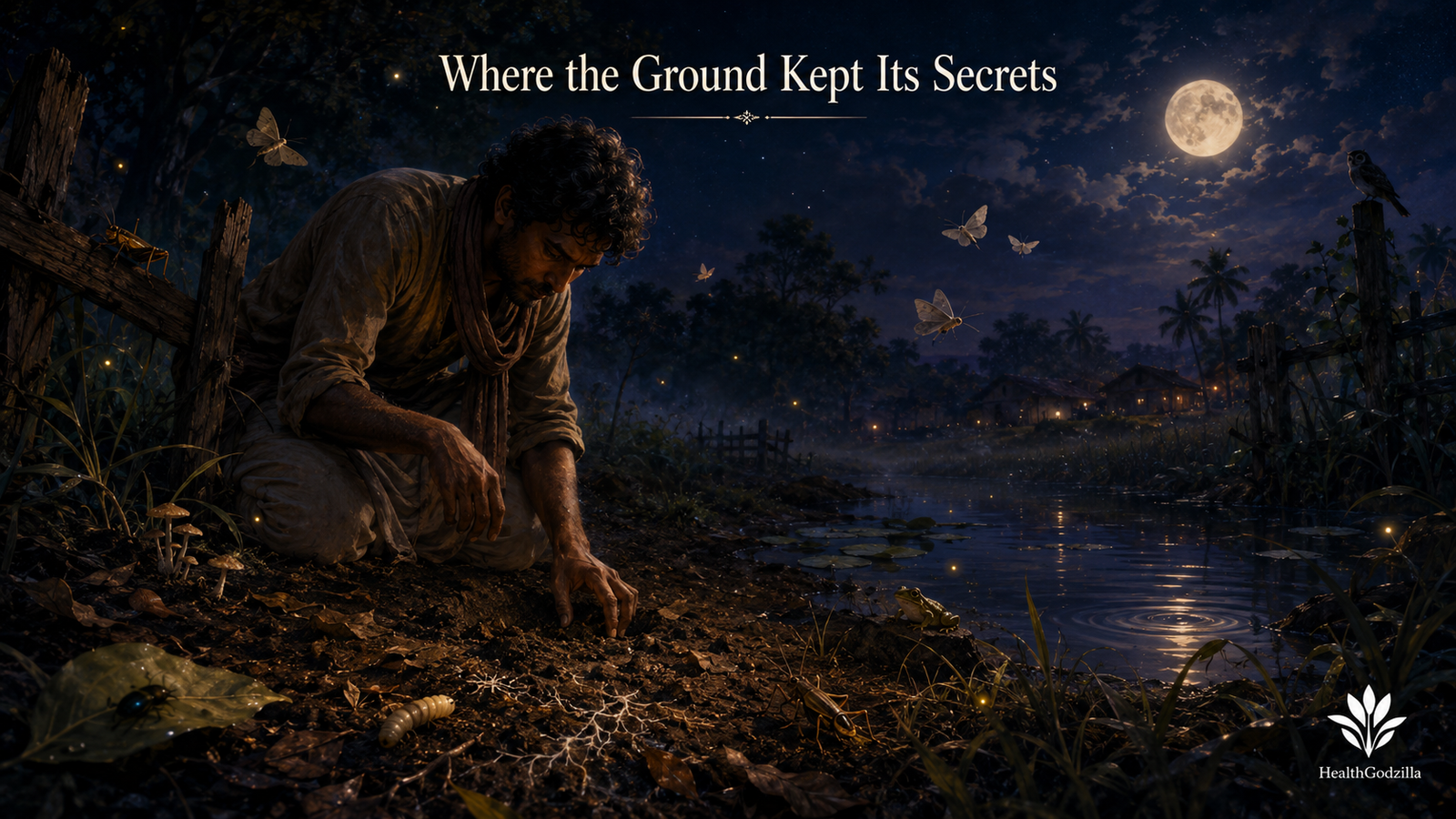 In Praise of Night reveals moonlit soil alive with insects, roots, fungi, decay, and the quiet work of return.